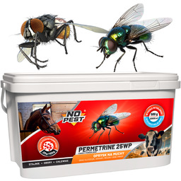 Środek na muchy, komary i kleszcze do stajni i obór Permetrine 25WP No Pest 500g