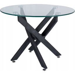 Stół Okrągły do Salonu dla Gości Czarny Mat Duży Stolik Gościnny Signal
