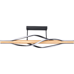 Lampa sufitowa BAEZ CZARNA+DREWNO/BLACK+WOOD C230857003 - Zuma Line