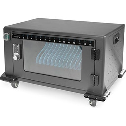 DIGITUS Mobilna szafka ładująca - 16 gniazd ładowania - Do 14 cali - Przechowywanie i ładowanie smartfonów, notebooków i tabletów - Drzwi z zamkiem elektrycznym