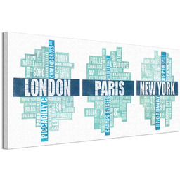 London Paris New York Type - Obraz na płótnie