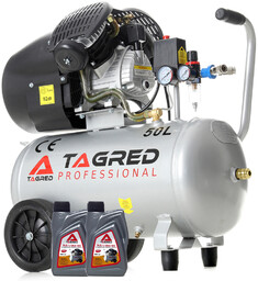 Kompresor 50L dwutłokowy, olejowy sprężarka TAGRED 3500W V2