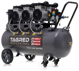 Kompresor bezolejowy TAGRED TA3389 10 BAR 100L 6-tłokowy mocny, cichy