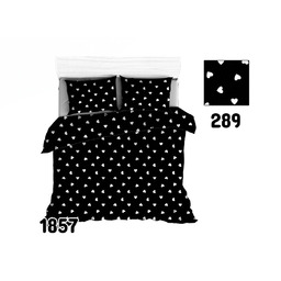 Extrapościel Pościel bawełniana 140x200 1857E czarna serduszka białe