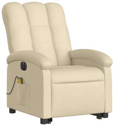 Elior Kremowy rozkładany fotel relaksacyjny z masażem T3-F77