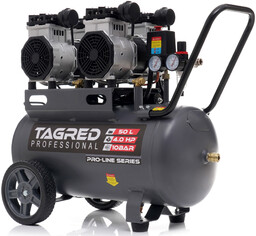 Kompresor bezolejowy, sprężarka TAGRED TA3386 10 BAR 50L 4 tłoki, mocny, cichy