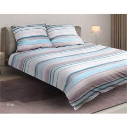 Matex Pościel satynowa 160x200 03A Premium wrzosowa turkusowa różowa pudrowa mix pasy