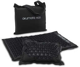 Akumata ECO polska ekologiczna mata do akupresury z poduszką - czarno-czarna