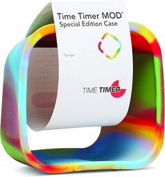 TIME TIMER Zdejmowana osłona, edycja specjalna, kompatybilna z modem wizualnym zegarem, nauka w klasie, zegar biurowy, narzędzie do nauki w domu i spotkania biurowe (Tie Dye) TTMC2-TYDY-W 9x5x9cm
