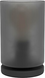 Eglo Colomera Lampka Nocna, Elegancka Szklana Lampa Stołowa, Dekoracja Pokoju Do Sypialni, Lampa Do Salonu Wykonana z Metalu W Kolorze Czarnym i Dymnym, Oprawka E27, Średnica 12 cm