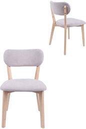 Krzesło do jadalni Boston, drewniane, beżowe, tapicerowane