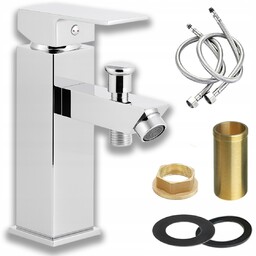 Bateria Wannowa Stojąca Chrom Z Przełącznikiem jednootworowa Umywalkowa