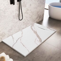 Rea Brodzik prysznicowy Bazalt CARRARA WHITE 90x120