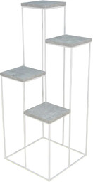 Elior Metalowy stojący kwietnik do salonu biały + beton M1-P13