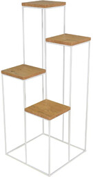 Elior Stojak na kwiaty z metalowym stelażem biały + dąb lancelot A1-G25