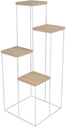 Elior Stojak na kwiaty w stylu skandynawskim biały + dąb sonoma W9-M86