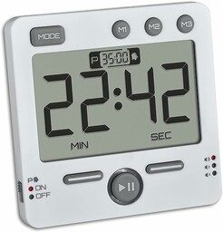TFA Dostmann Cyfrowy timer i stoper 99 godzin, 38.2049.02, 3 poziomy głośności, zegar kuchenny, stół magenowy, ze światłem ostrzegawczym LED, funkcja pamięci, biały, (dł.) 79 x (szer.) 21,5 (44) x (wys.) 79 mm