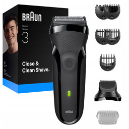 Golarka elektryczna Braun Series 3, maszynka do golenia, 300BT, Szary