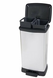 Keter Poland Sp. Z O.o Kosz Deco Bin Duo 23L+23L srebrny