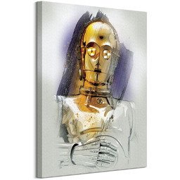 Gwiezdne Wojny Star Wars: The Last Jedi (C-3PO Brushstroke) - obraz na płótnie
