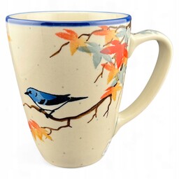 Kubek 300 ml Unikat Jesień ptaszek dek. U5074 Ceramika Bolesławiec