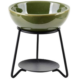 Kominek zapachowy ceramika zielono czarny 10x9,5x11,5 HTTP1342