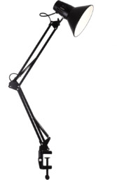 Polux Regulowana lampa biurkowa WORKER 325150 przykręcana czarna