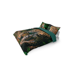 Detexpol Pościel bawełniana 160x200 gepard zielona 3926 A Holland Natura 100