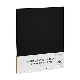 Spod Igły I Nitki Prześcieradło bawełniane 220x200 czarne jednobarwne Simply