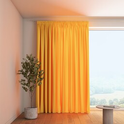 Zasłona na taśmie marszczącej 1 szt., żółty, Loneta