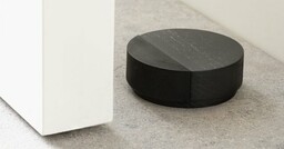 Stopka Stoper do drzwi podłogowy Puk Drewniany Czarny Mat Lakierowany