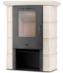 Piec kominek kaflowy koza ELDUR wkład kominkowy cappuccino ECO Design 2022