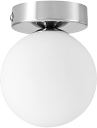 PLAFON LAMPA SUFITOWA NOWOCZESNA CHROMOWANA BIAŁA KULA MARSIADA W1 LUMINA DECO