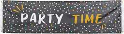 Boland 50353 - Poliestrowy baner Party Time, 50 x 180 cm, dekoracja na imprez, dekoracja na sylwestra lub urodziny
