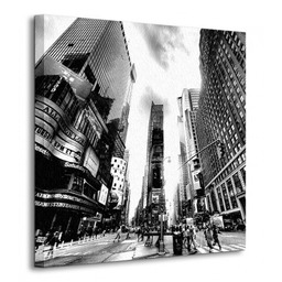 Times Square BW New York - Obraz na płótnie