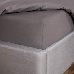 Highams Luksusowe prześcieradło z gumką w stylu hotelowym proste barwione bawełna łatwa w pielęgnacji pościel, antracyt szary, podwójny