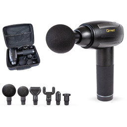 Pistolet wibracyjny prywatny masażysta pistolet do masażu z sześcioma trybami pracy i wymiennymi głowicami (Pistolet Qmed Masażer Tkanek Głębokich