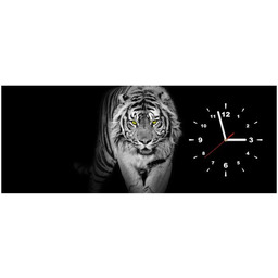 100x40cm Zegar Zegar ścienny Tiger in the dark obraz ścienna