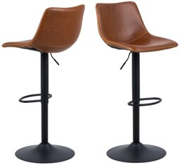 Hoker Oregon brąz, krzesło barowe, skóra