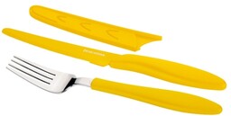 Antyadhezyjny nóż stołowy i widelec PRESTO TONE, żółty