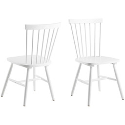 Krzesło drewniane Riano do jadalni, białe