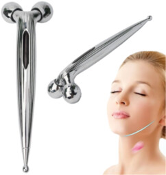 Roller 3D - Obrotowy masażer do twarzy i ciała - poprawa wyglądu skóry, działanie ujędrniające i liftingujące, pobudzenie krążenia krwi (3D Massager Z