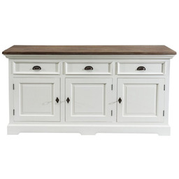 Komoda Brighton 180x55x95cm white&natural grey, 180 x 55 x 95 cm