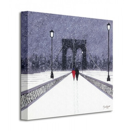 Nighttime Stroll Across Brooklyn Bridge - New York - Obraz na płótnie