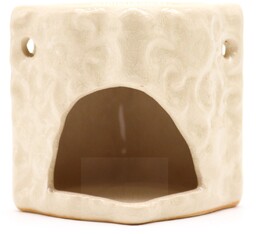 Kwadratowy Kominek Zapachowy Ceramiczny Beżowy