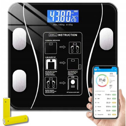 Analityczna Inteligentna Waga Łazienkowa Bluetooth 180 Kg + Baterie