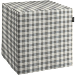 Pufa kostka, szaro-biała kratka (1,5x1,5cm), 40 x 40 x 40 cm, Quadro