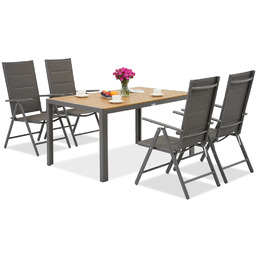 Zestaw ogrodowy aluminiowy Verona Wood dla 4 osób Garden Point szare