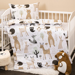 4Home Bawełniana pościel dziecięca do łóżeczka Nordic Friends, 100 x 135 cm, 40 x 60 cm, 100 x 135 cm, 40 x 60 cm