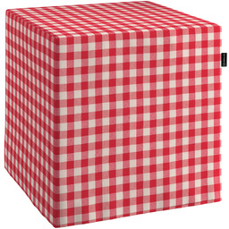 Pufa kostka, czerwono-biała kratka (1,5x1,5cm), 40 x 40 x 40 cm, Christmas